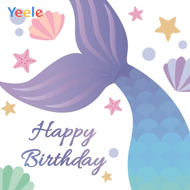 

Фон для фотосъемки детей на день рождения с изображением русалки