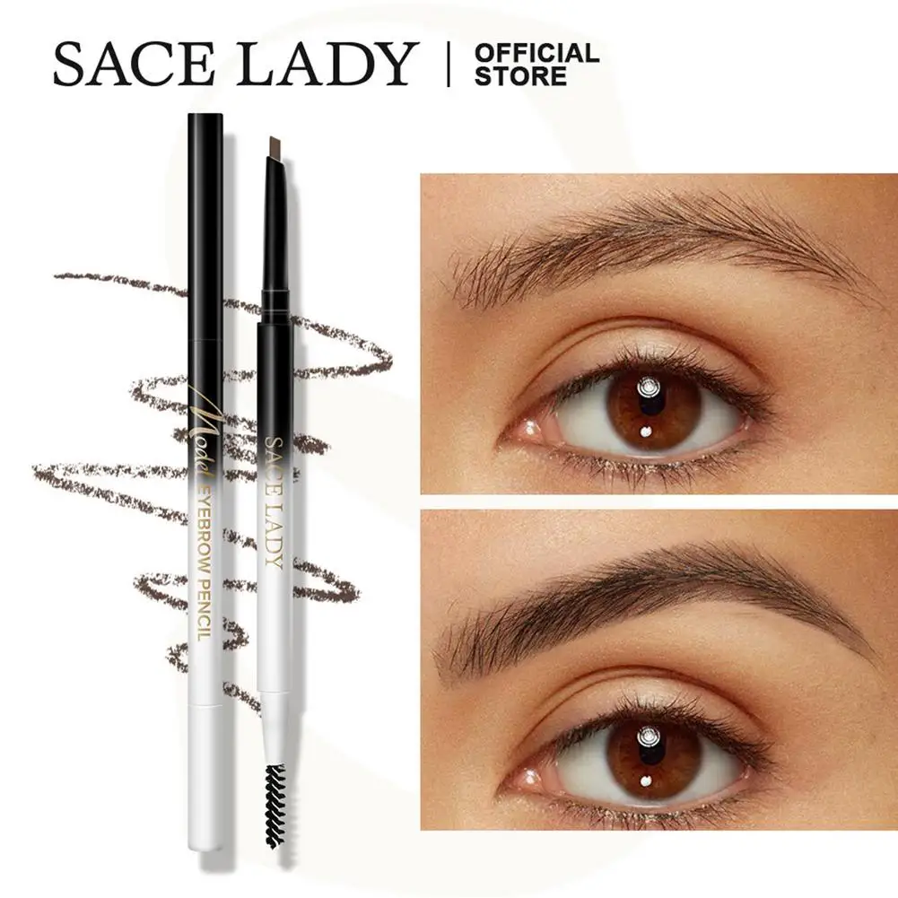 

2 в 1 карандаш для бровей ультра тонкого помола Треугольники Косметика длительный бровей Водонепроницаемый чёрный; коричневый карандаш для ...