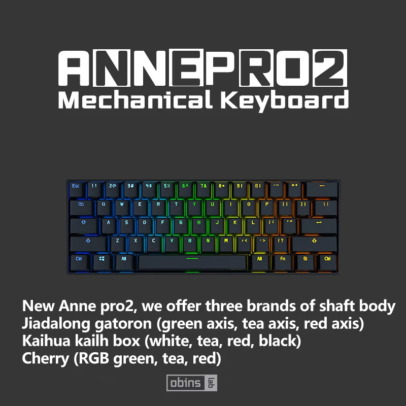 Annie pro2 mini portable 60% mechanical keyboard wireless Bluetooth cherry switch computer tablet phone keyboard removable cable