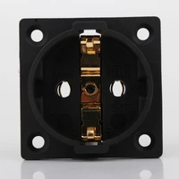 high quality gold plated neutral copper fi e30 ac 250v 16a eu 2 pin iec inlet power uitimate schuko chassis socket