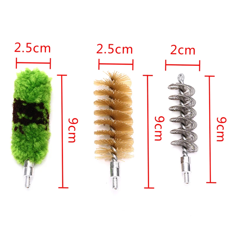 

3Pcs/set Tube Brush Head Clean Brush Tool Set For 12GA Gun Brush Tool Hunting Accessories Professional Gun Cleaning Kit