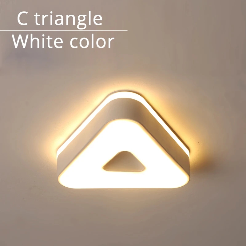 C triangle white Дизайн, светодиодный потолочный светильник, коридор, художественная галерея, украшение, передняя Балконная лампа, крыльцо, белый, черный, Lamparas De Techo Plafondlamp - Цвет корпуса: C triangle white