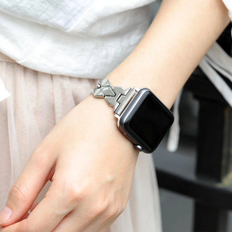Ремешок из нержавеющей стали для Apple Watch band 4 5 44 мм 40 мм iWatch 3 2 band 42 мм 38 мм ромбовидный браслет аксессуары для Apple watch