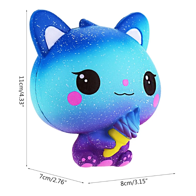 

Decompression Simulation Slow Rebound Ice Cream Cat Toy, Hand Squeeze Anti Stress Relieve Toy for Child Kids Antistress