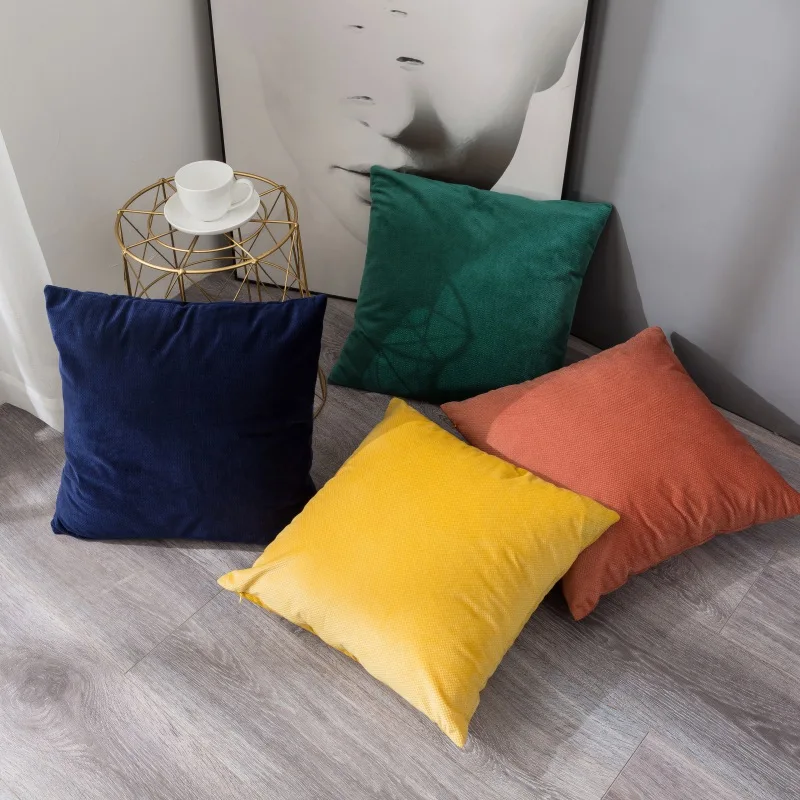 Декоративный удобный Бархатный Чехол для подушки чехол диванной на молнии