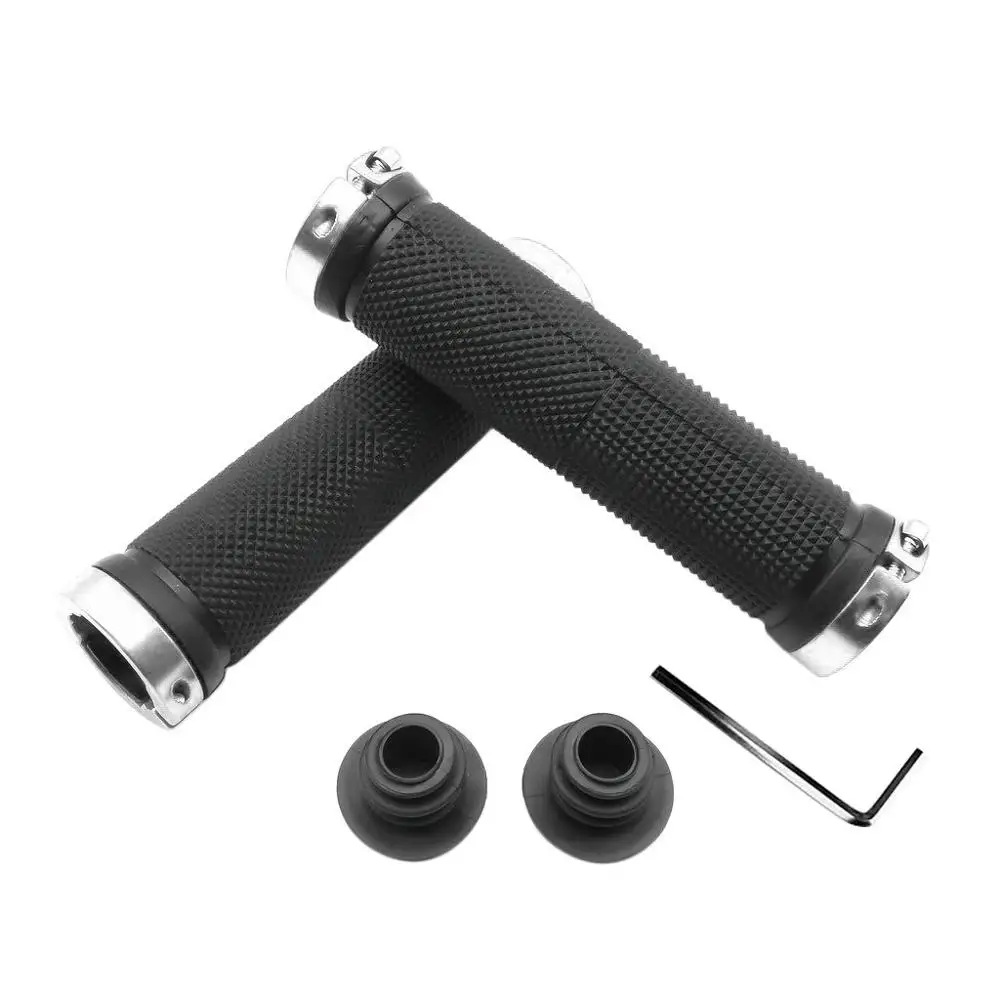 2 Pcs Cycling Handle Grip Bar End Durable Anti-slip Rubber Aluminum Alloy MTB Mountain road Bike Bicycle lock-on Handlebar Cover | Спорт и