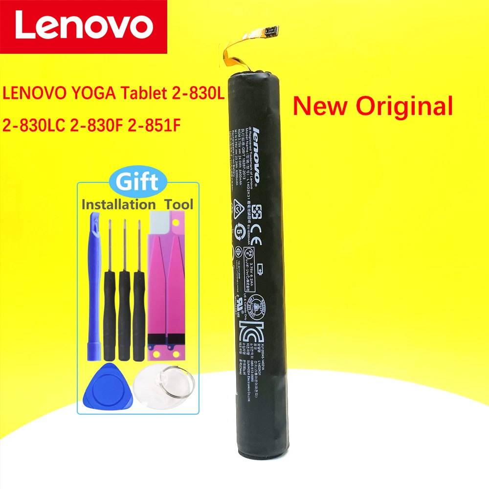 

Новый оригинальный LENOVO YOGA Tablet 2-830L 2-830LC 2-830F 2-851F 2 830L 830F 830LC L14D2K31 YT2-830F 6400 мАч батарея