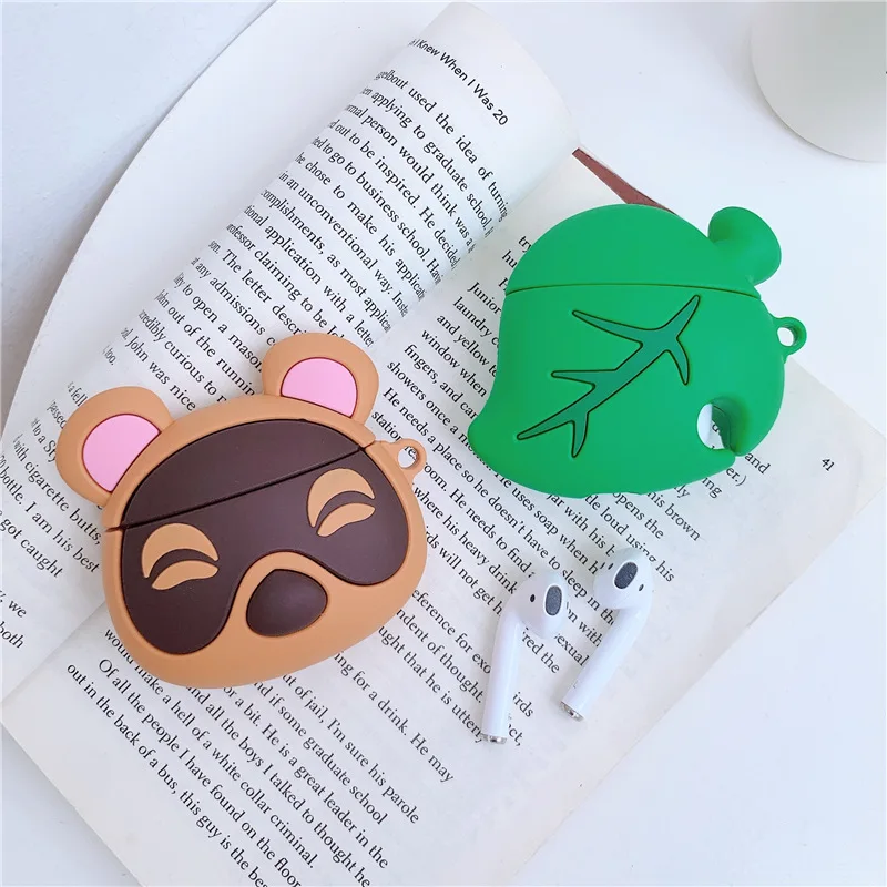 Чехол для наушников Airpods Pro с изображением листьев енота защитный чехол