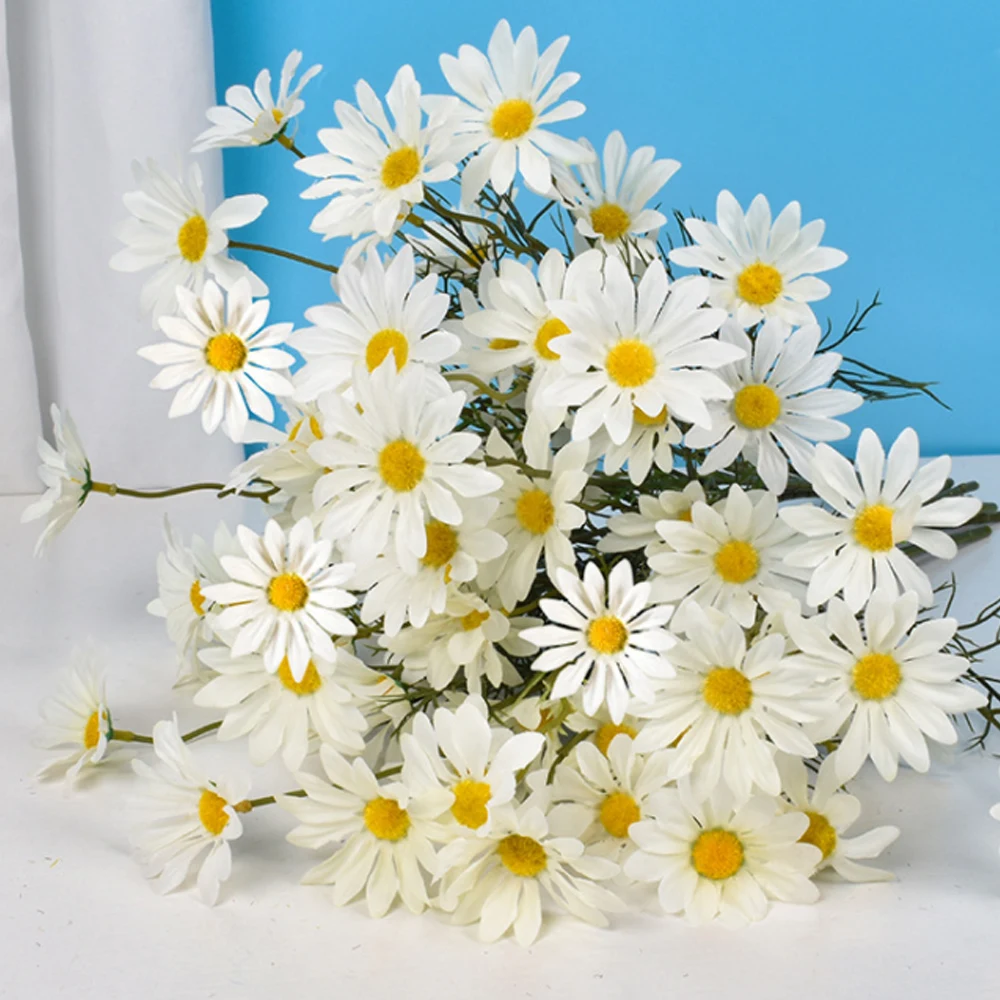 

5 Heads Artificial Flowers Silk Chrysanthemum Bridal Bouquet Fake Daisy Bunch Small Daisies DIY Gifts Wedding Party Home Decor