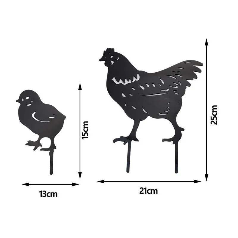 

Chicken Yard Art Plastic Hen Mother and Kids Art Gardening Hen Yard Decor Easter Backyard Decor Lawn Garden Ornaments Stake L9J1