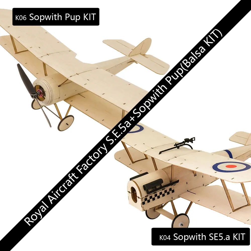 K4 + K6 ультра микро Balsawood Airplane SE5A Sopwith Pup Combo micro RC Balsa Wood Laser Cut строительный комплект с