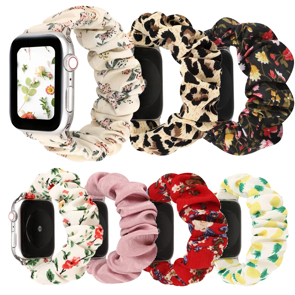 Обтянутая тканью Эластичный ремешок для наручных часов Apple Watch версии 5 4 38 мм 42 40 44