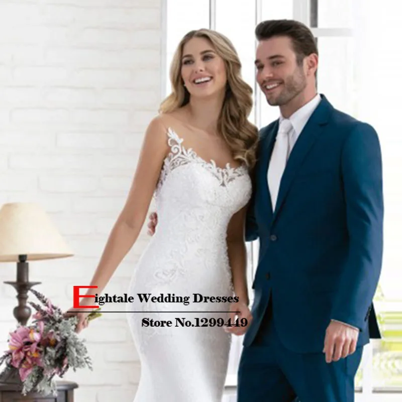 Платье женское кружевное с V-образным вырезом и открытой спиной | Свадьбы