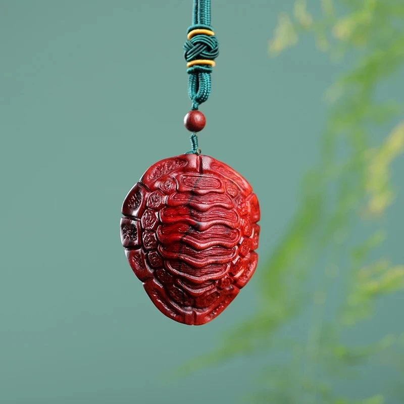 

Rosewood Guaiacum Wood 6cm Turtle Shell Sculpture Pterocarpus Tinctorius Wood Statue Lucky Tortoise Pendant Home Decor