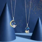 Ожерелье серебряное в виде астронавта, звезды и Луны