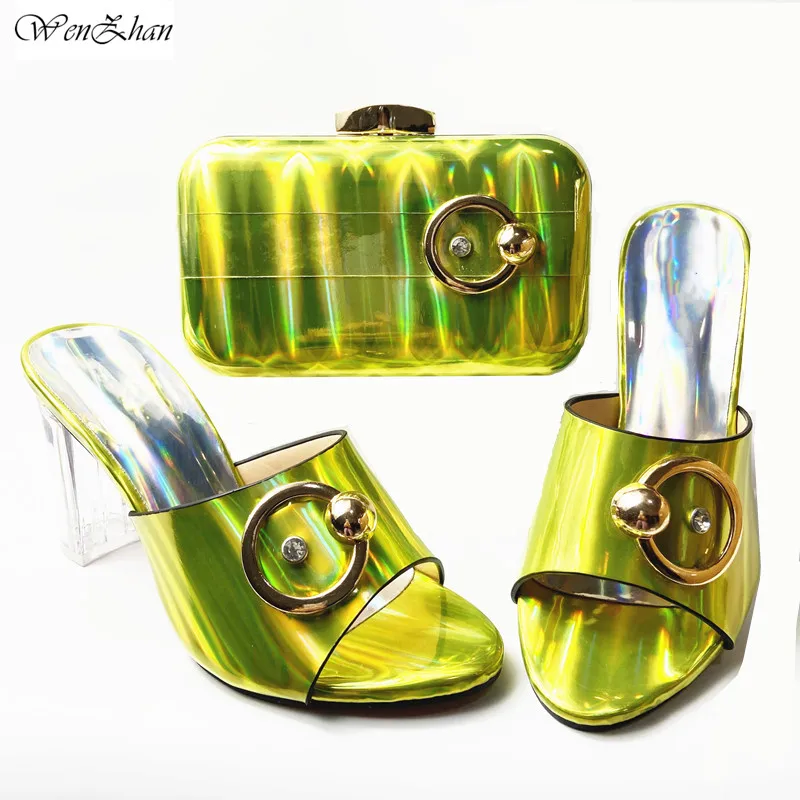 Комплект из туфель и сумочки зеленого цвета в итальянском стиле 911 29|Женские
