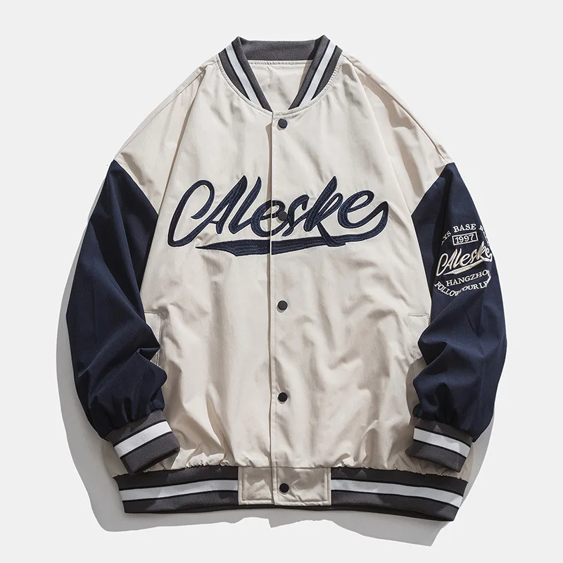 

High Quality Embroidery Baseball Jackets for Men Fashion Loose Letter Coat Street Retro Clothes Oversized Jacket 2021 Autumn men