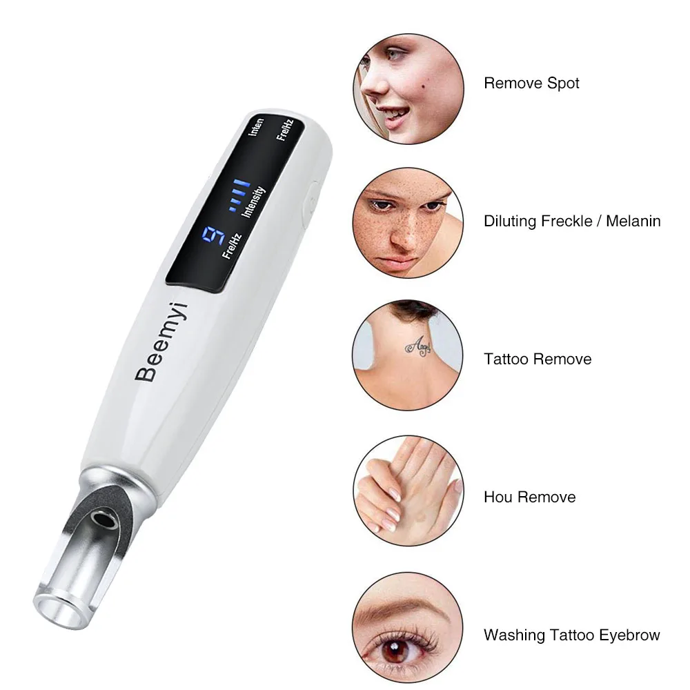 Заряжаемая Лазерная пикосекундная ручка красный синий свет удаление веснушек