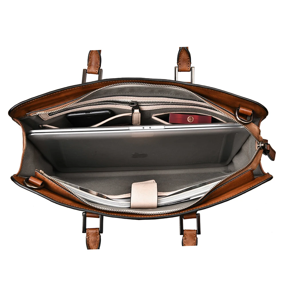 Мужская сумка мессенджер из натуральной кожи коричневого цвета через плечо 15