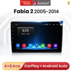 Мультимедийная магнитола Junsun V1 Pro для VW, мультимедийный проигрыватель на Android 10,0, 4 Гб ОЗУ, 64 Гб ПЗУ, с GPS Навигатором, без dvd, для Skoda Fabia 2, 2005-2014, типоразмер 2DIN