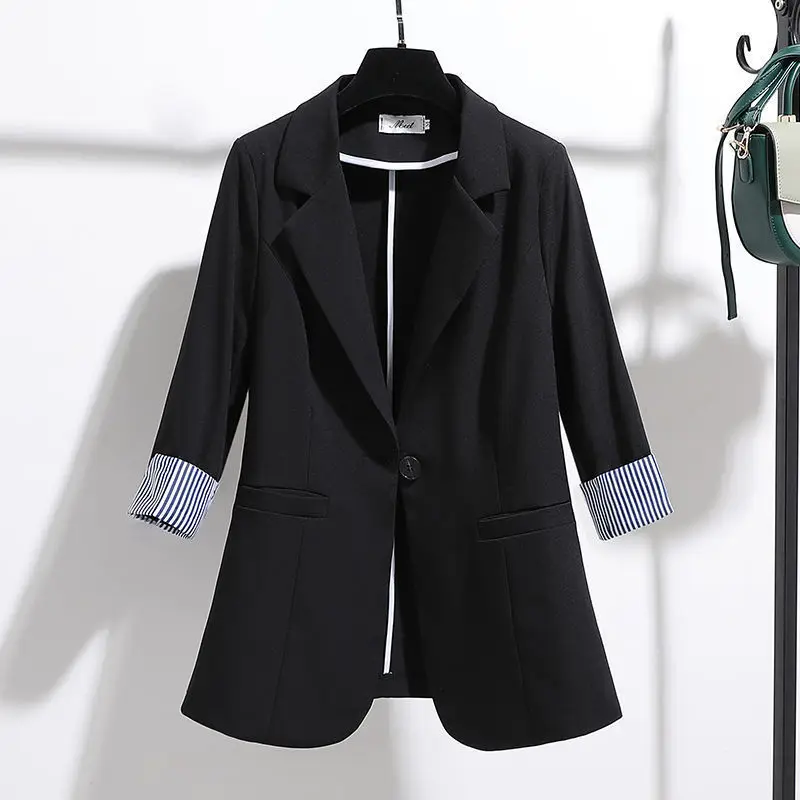 

New Spring Summer Jackets For Women 2021 Single Button Jacket Female Oversize 4XL Coat Fashion OL Blazer Mujer Black Office Suit