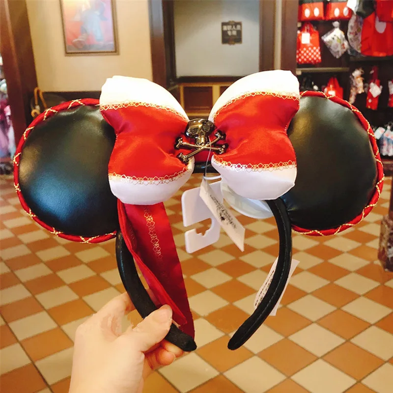 2022 new disney minnie mouse headband for women shanghai disneyland mickey ears sequin halloween cosplay accessories gift toys free global shipping