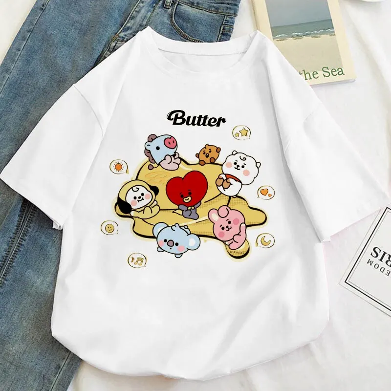 

Bangtan Boys Kpop Butter SUGA Jimin Jungkook Tee Shirt Men Cotton Tshirt Men Women Summer Fashion T-shirt Kids Boy Tops Dynamite