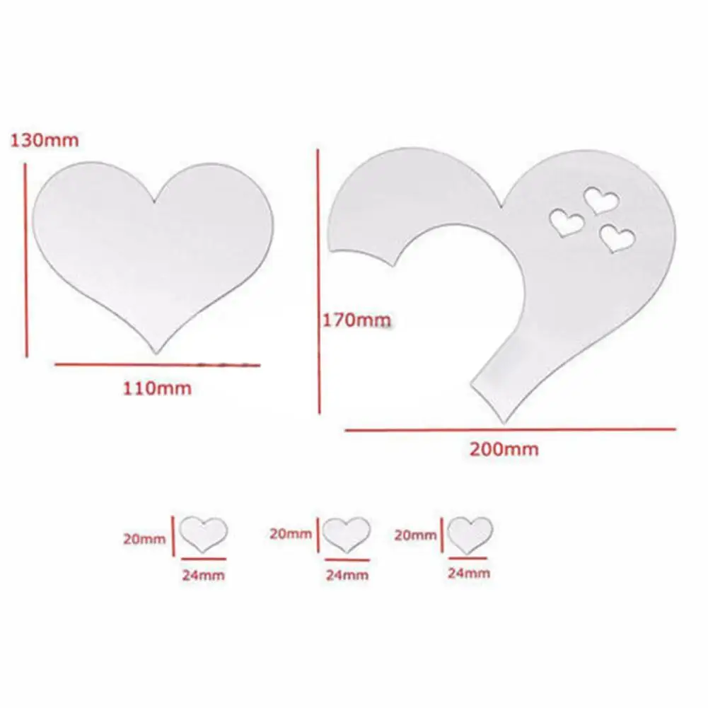 3D Love Hearts художественная зеркальная настенная наклейка DIY домашний декор для