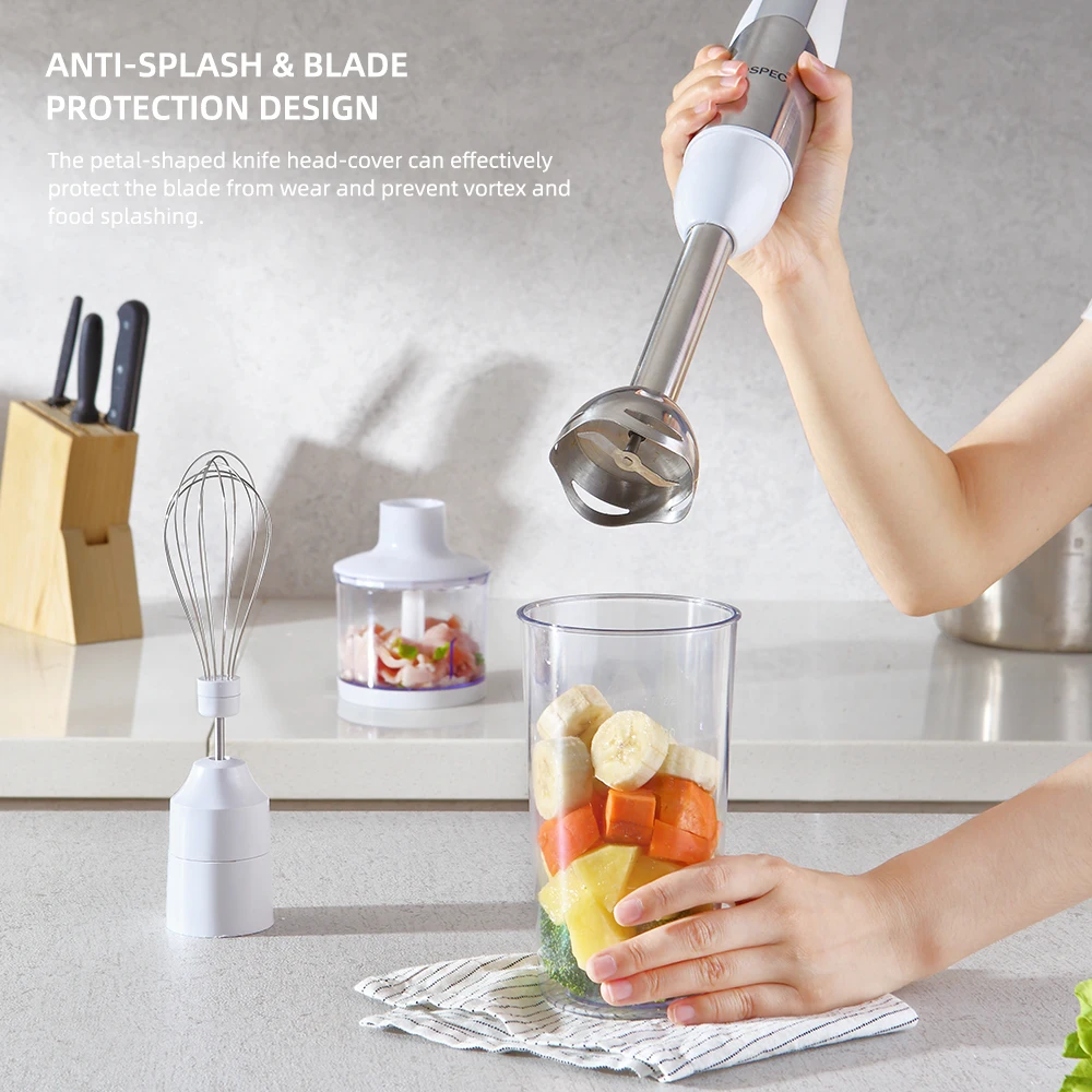ROSPEC 4 in 1 800W Immersion Hand Stick Blender Electric Vegetable Mixer Kitchen Meat Grinder Fruit Food Chopper Whisk Smoothie | Бытовая