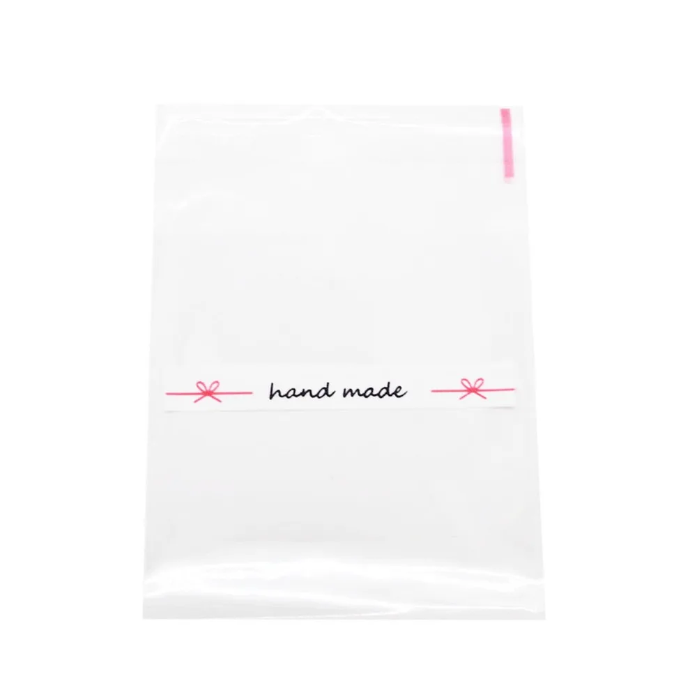 

50/100pcs Plastic Bags Handmade Letter Cookie&Candy Bag Self-Adhesive For Wedding Birthday Party Gift Bag Biscuit Packaging Bag