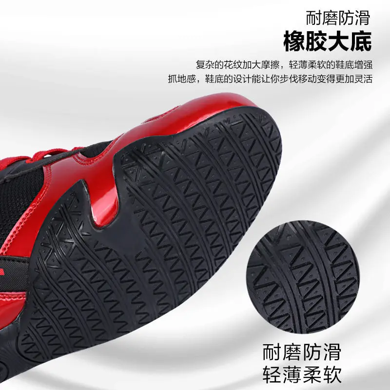 Breathable Boxing Shoes Men Women High Top Professional Gym Training Indoor Squat Shoes Weightlifting Sanda Mesh Wrestling Shoes