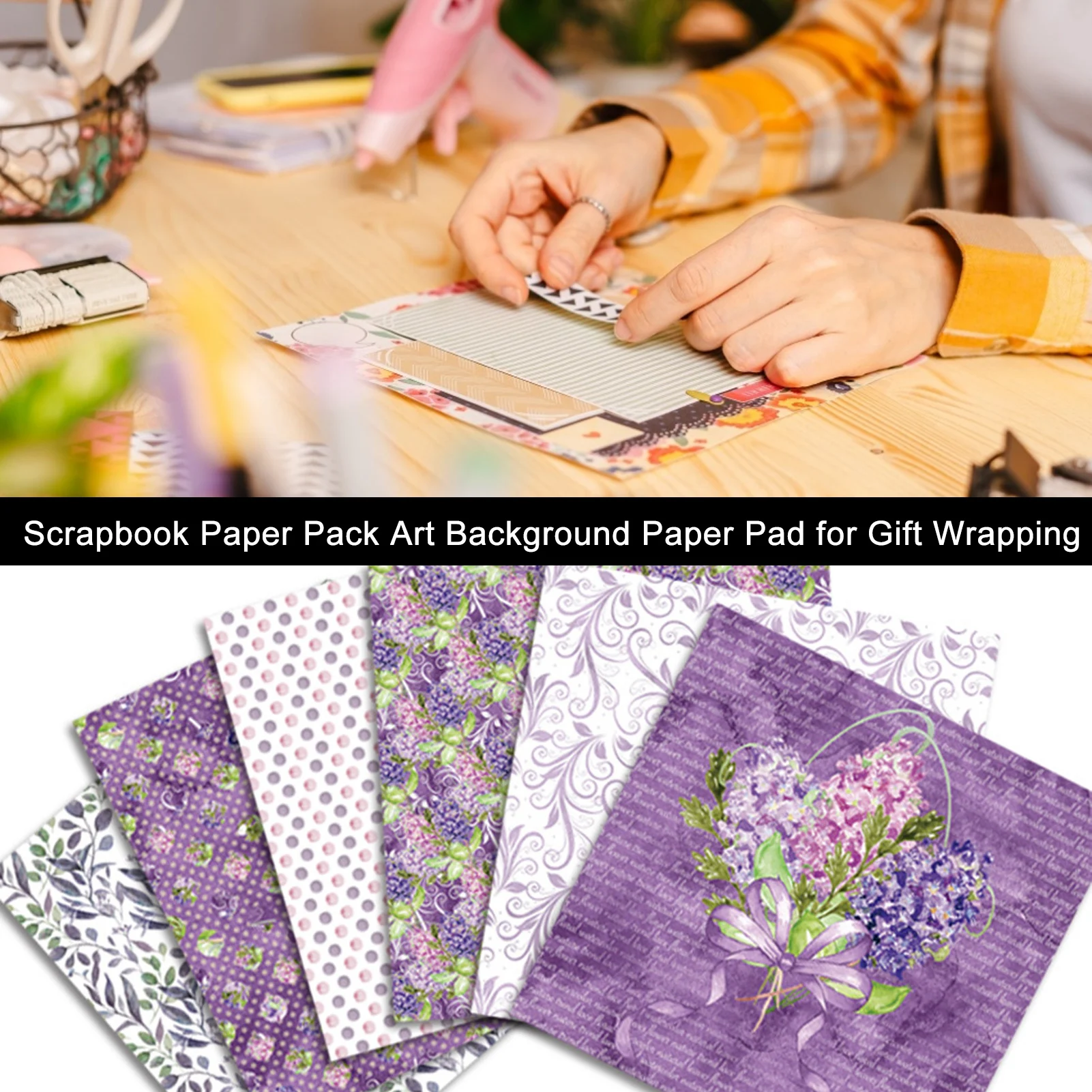 

Scrapbook Paper Pack Art Background Paper Pad Gift Wrapping 24PC DIY photo album hand account card pattern paper Wrapping paper