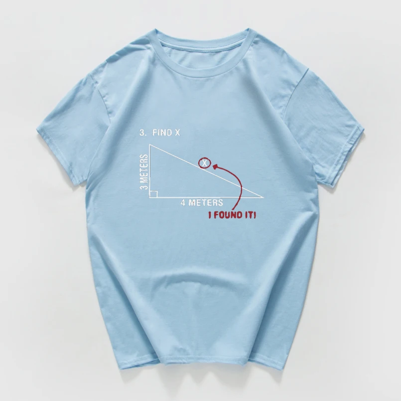 Find X забавная Мужская футболка, хлопок, Homme, графическая математическая футболка, брендовая, повседневная, крутая, уличная одежда, мужские футболки, Harajuku, мужская одежда - Цвет: Небесно-голубой