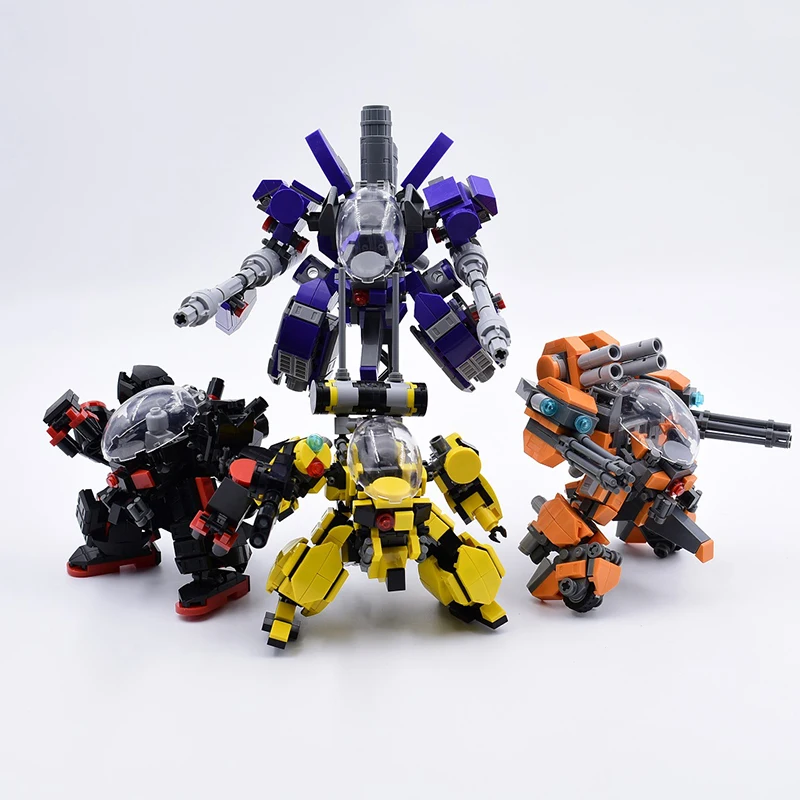 

Alpha Squad Robot Fighter Mech Building Blocks Military Wars Series Galaxy Soldier MOC 3D Model Figures DIY Bricks Boys Toys