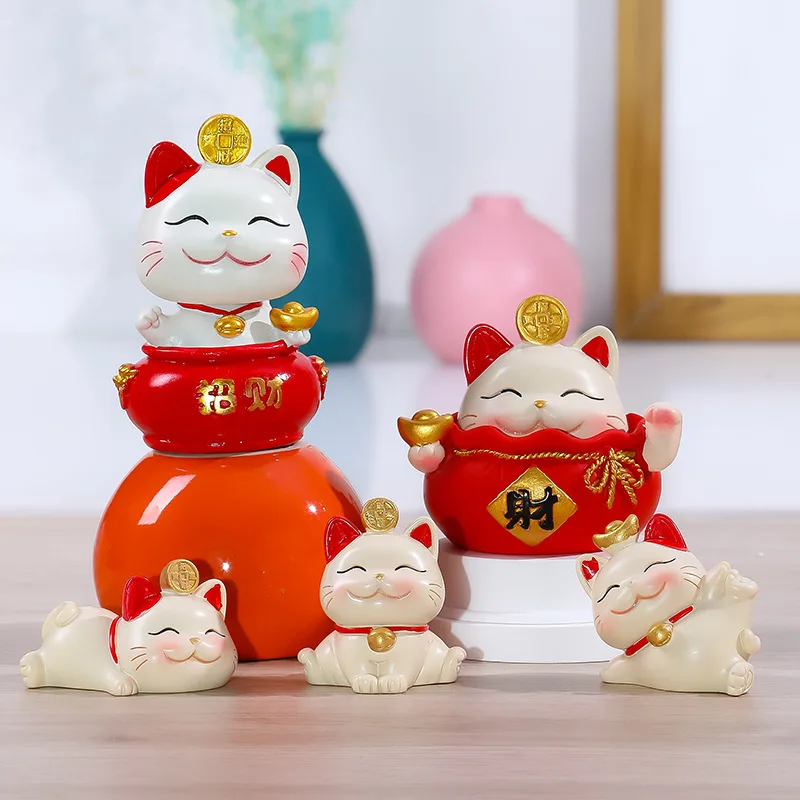 

Fortune Cat household resin ornament cute creative cartoon doll Fortune Cat car accessories for girls