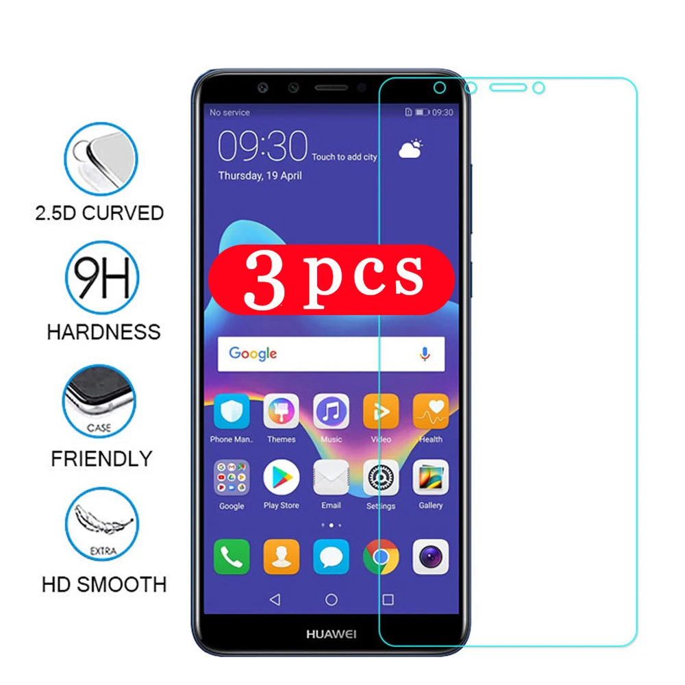 

3Pcs 9H for huawei y9 prime 2019 y9s tempered glass protective film for huawei y9 2018 phone screen protector glass smartphone