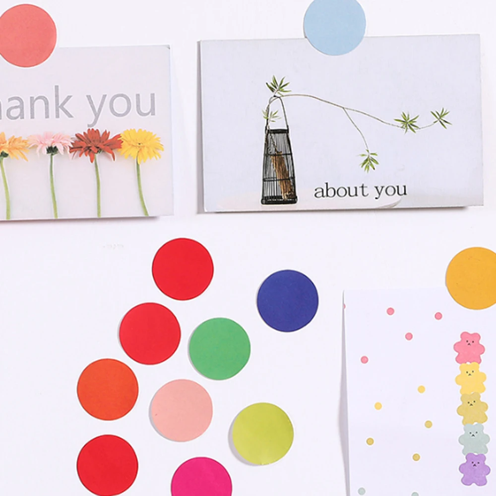 

10Pcs School Office Supply Colorful Dots Masking Tapes Student Notebook Round Stickers Kids DIY Decorative Diary Scrapbooking