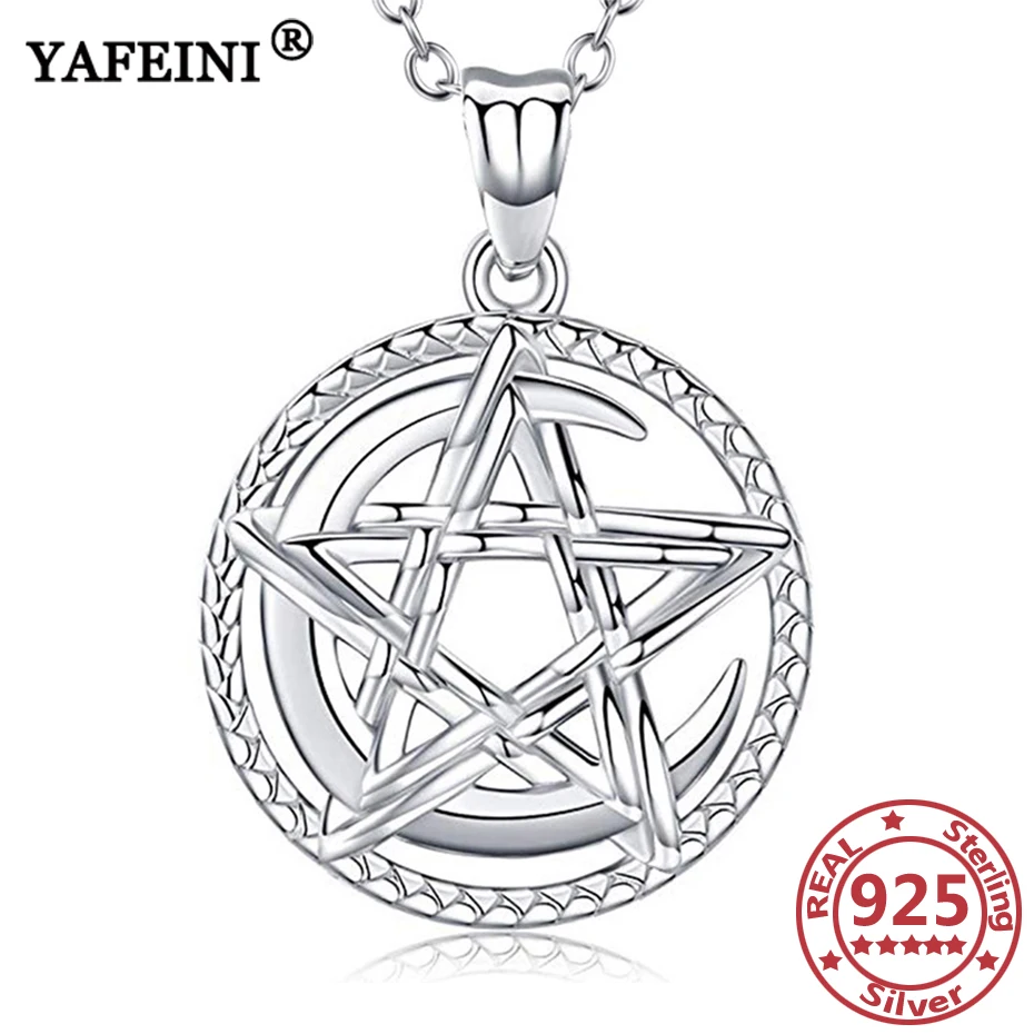 

YAFEINI 925 Sterling Silver Star and Moon Pendant Necklaces 925 Silver Chain Woman's Jewelry Mother's Day Gifts Graduation Gifts