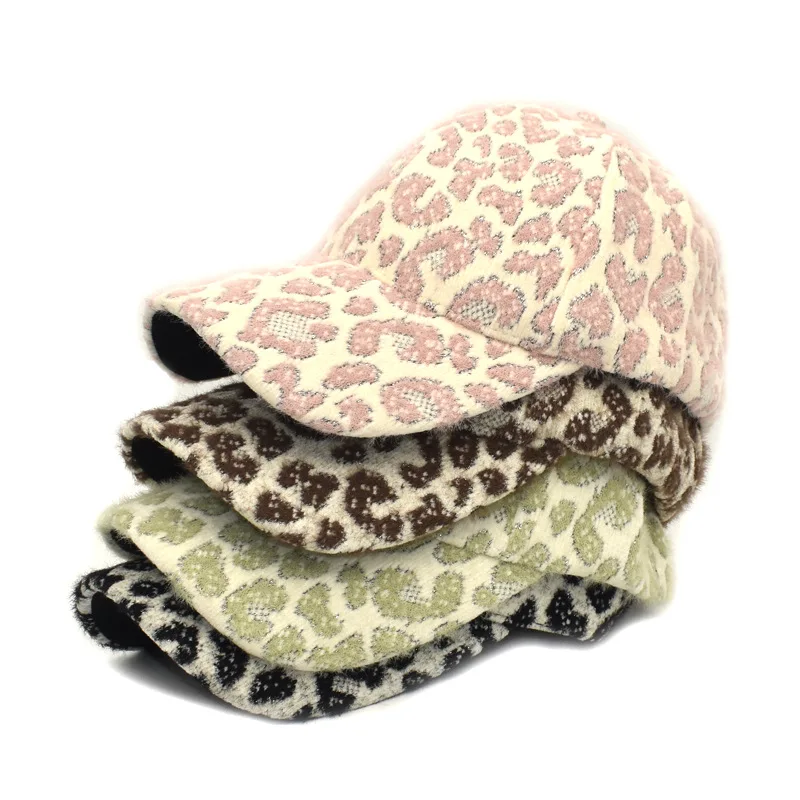 

Women's Autumn and Winter Baseball Caps Leopard Print Headwear Outdoor Fashion Women's Ponytail Baseball Caps Gorros