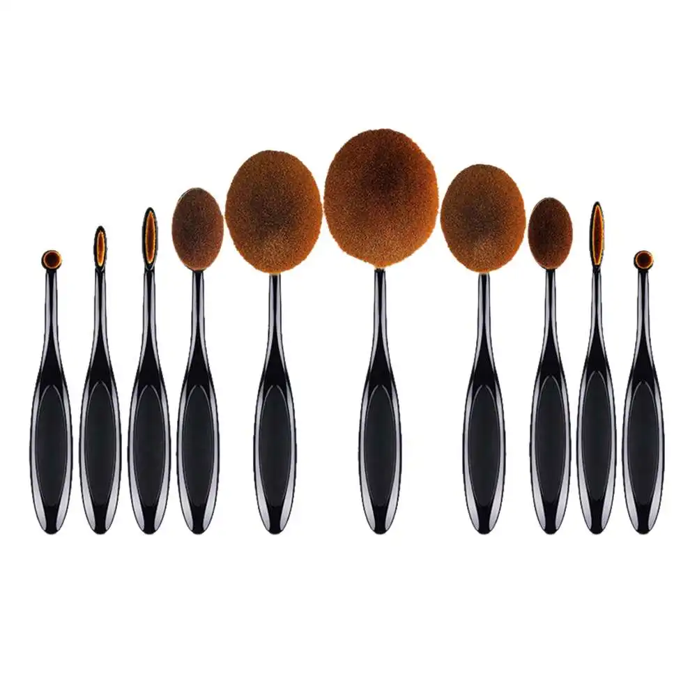 

Professional Toothbrush Shape Oval Makeup Brush Foundation Powder Pens Kit New