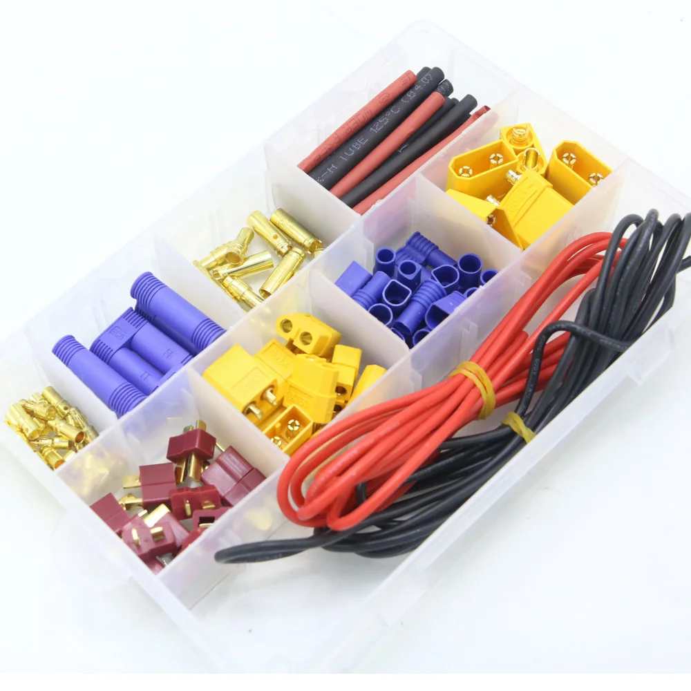 T Plug / XT60 XT90 EC3 EC5 Штекерный и гнездовой Разъемы Адаптера с 16AWG силиконовой