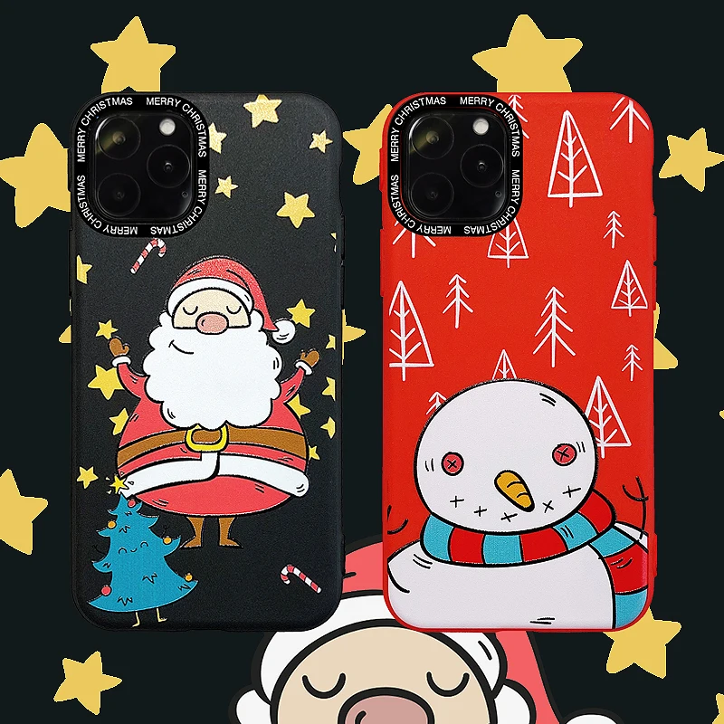 Совершенно новый милый Рождественский подарок мультяшный мягкий чехол для iPhone 11