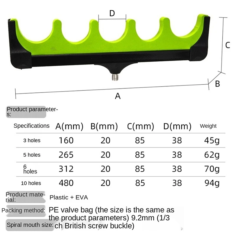 

3/5/6/10 Gat Hengel Houder Feeder Pod Stand Houder Eva Zachte Hengel Pakken Karper vissen Accessoires