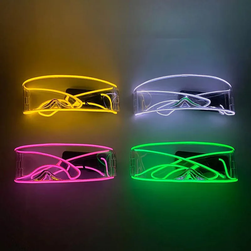 

LED Glowing Funny Technology Sense Glasses Photo Sunglasses Party Prom Bar Glasses Driver Goggles Riding Windproof Glasses