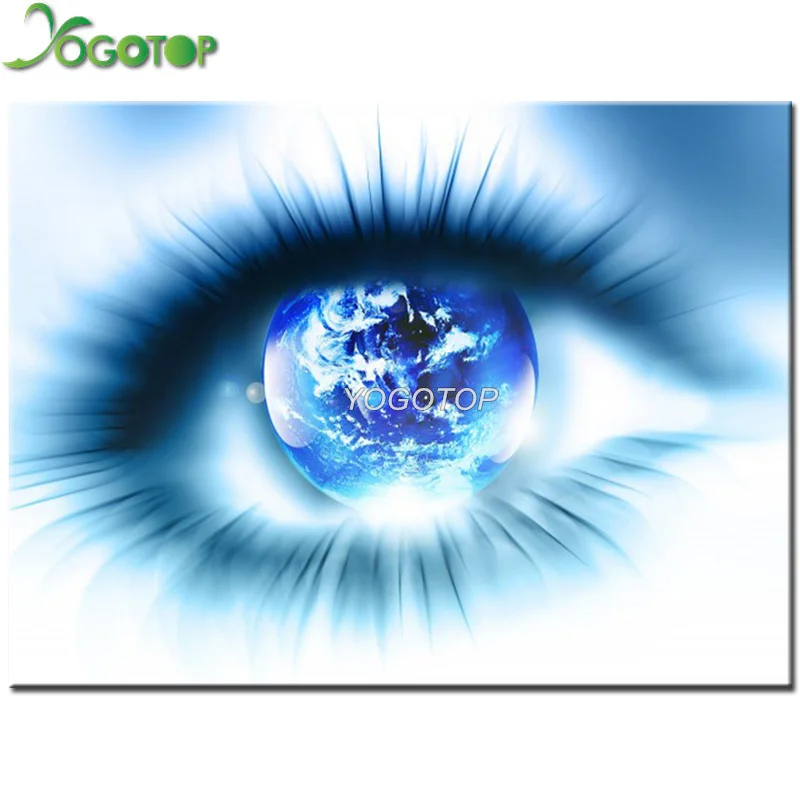 

square round Drills abstract eyes earth Diamond Painting Handicraft Mosaic DIY diamond Embroidery blue eyes rhinestone YY2816