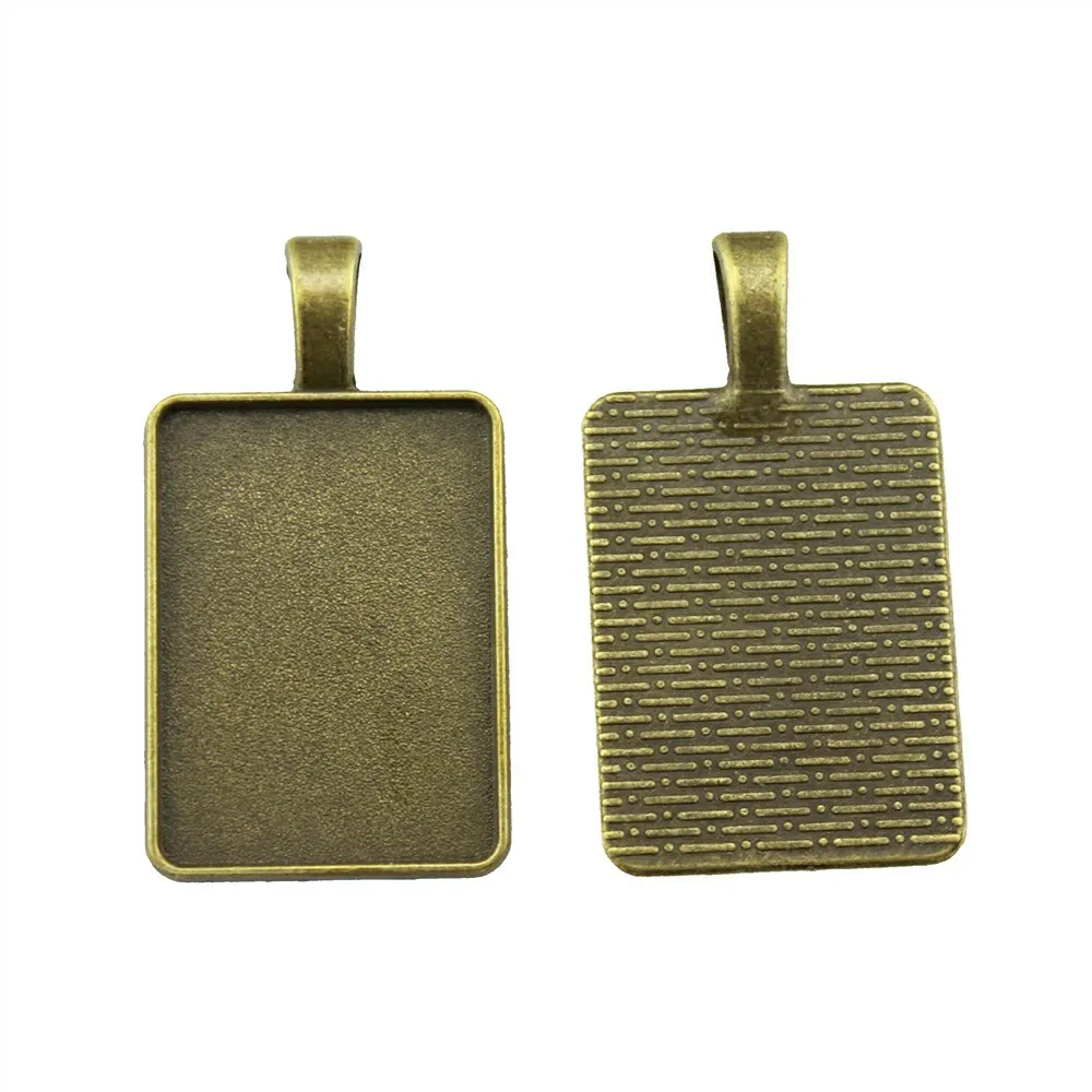 

10pcs Side Perforation Cabochon Base Setting DIY Jewelry Accessories Antique Antique Bronze Fit 18x25mm Rectangle