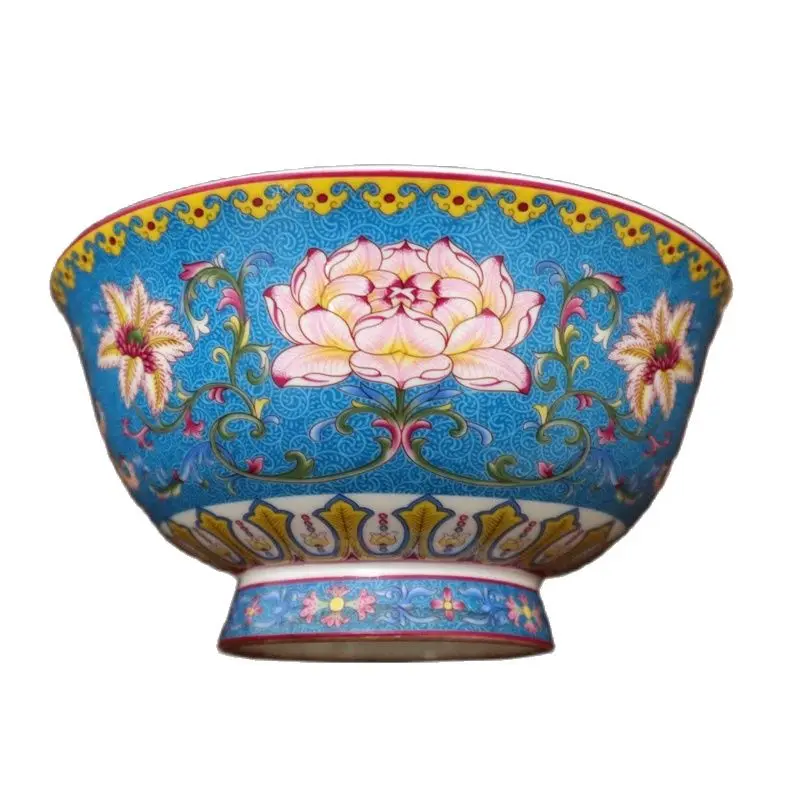 

Chinese Old Porcelain Pastel Painting Enamel-Glazed Flower Pattern Bowl