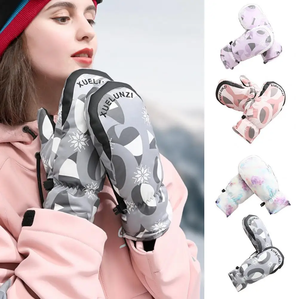 

Прямая поставка 1 пара лыжных перчаток 2-в-1 теплые водонепроницаемые зимние спортивные женские варежки для велосипеда