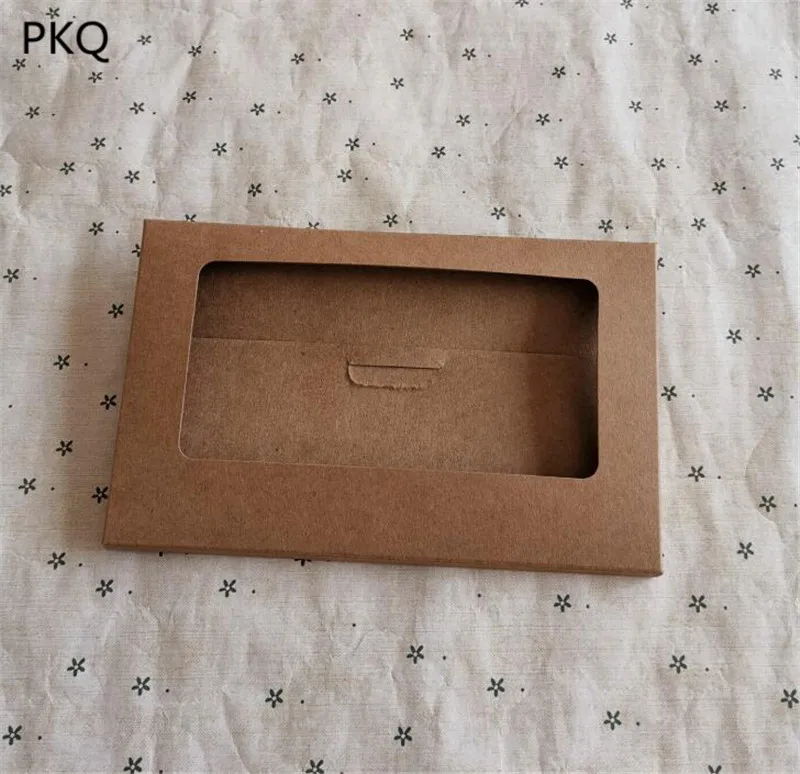 10 шт. 3 размера крафт бумага коробка с окном винтажная полая открытка упаковка в