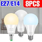 8 шт., светодиодсветильник лампы E27, 220 В, светодиодная лампа E14, 3 Вт, 6 Вт, 9 Вт, 12 Вт, 15 Вт, 18 Вт, 20 Вт